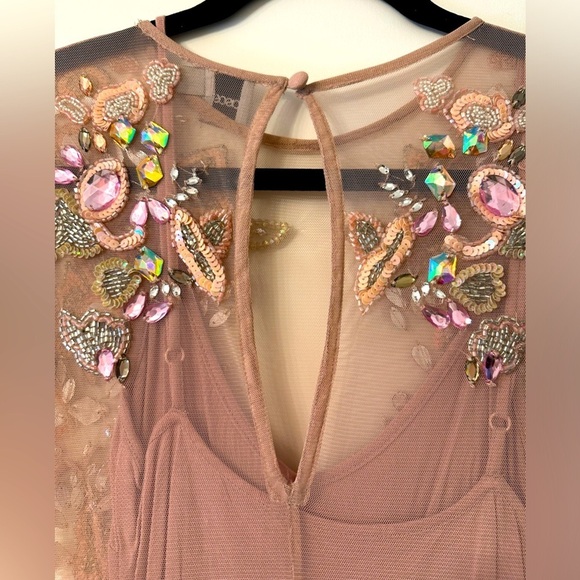 ASOS Pink Mesh & Bejeweled Dress with Slip - US Size 0 - Picture 10 of 12